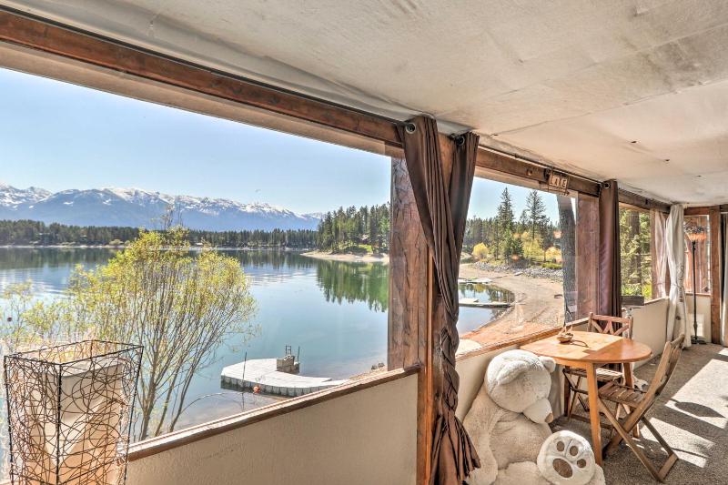 Luxe Lakefront Haven with Mountain Views and Dock - main image