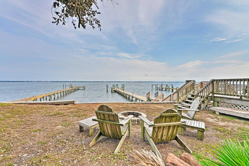 Waterfront Emerald Isle Home with Dock Access! - main image