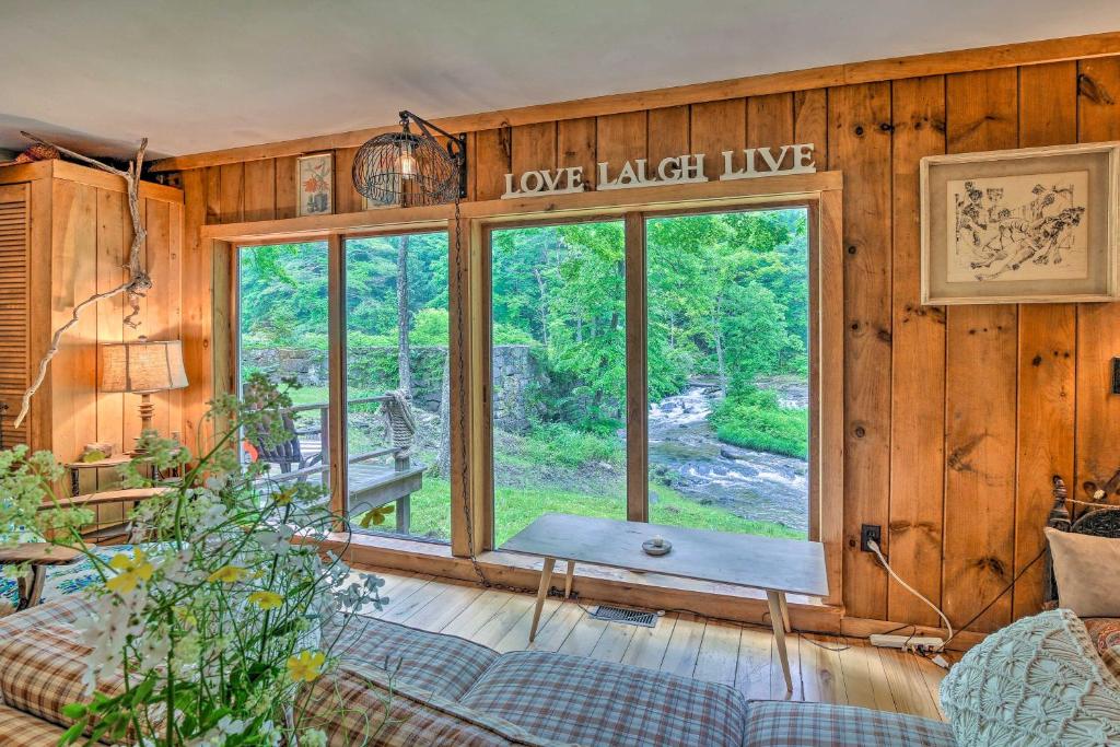 The Mill River Cabin with Fireplace and River View! - main image