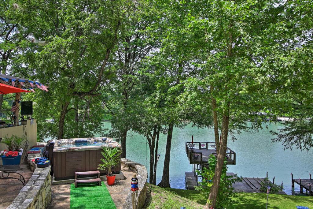 Patriotic Lakefront Seguin Home with Dock and Deck - main image