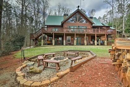 Luxury Lake Hartwell Villa with Dock Theater and Hot Tub