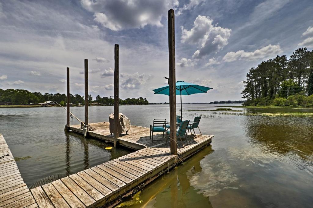 Home on Jordan Lake with Shared Dock and Boat Slip! - main image